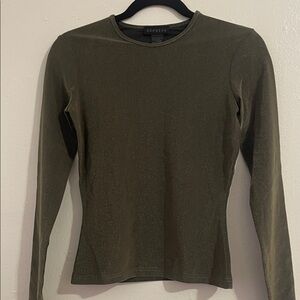 Express Dark Olive Long Sleeve Women's Tee